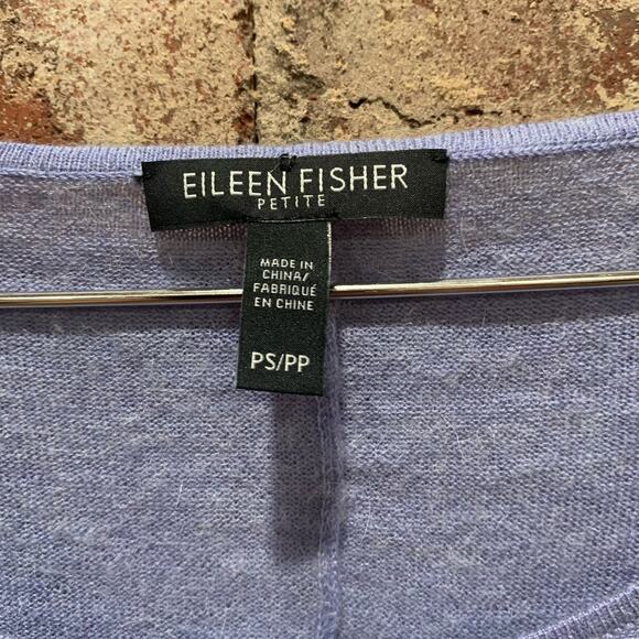 Eileen Fisher Blue Alpaca Tencel Blend Sweater Size Small Petite - Picture 5 of 6